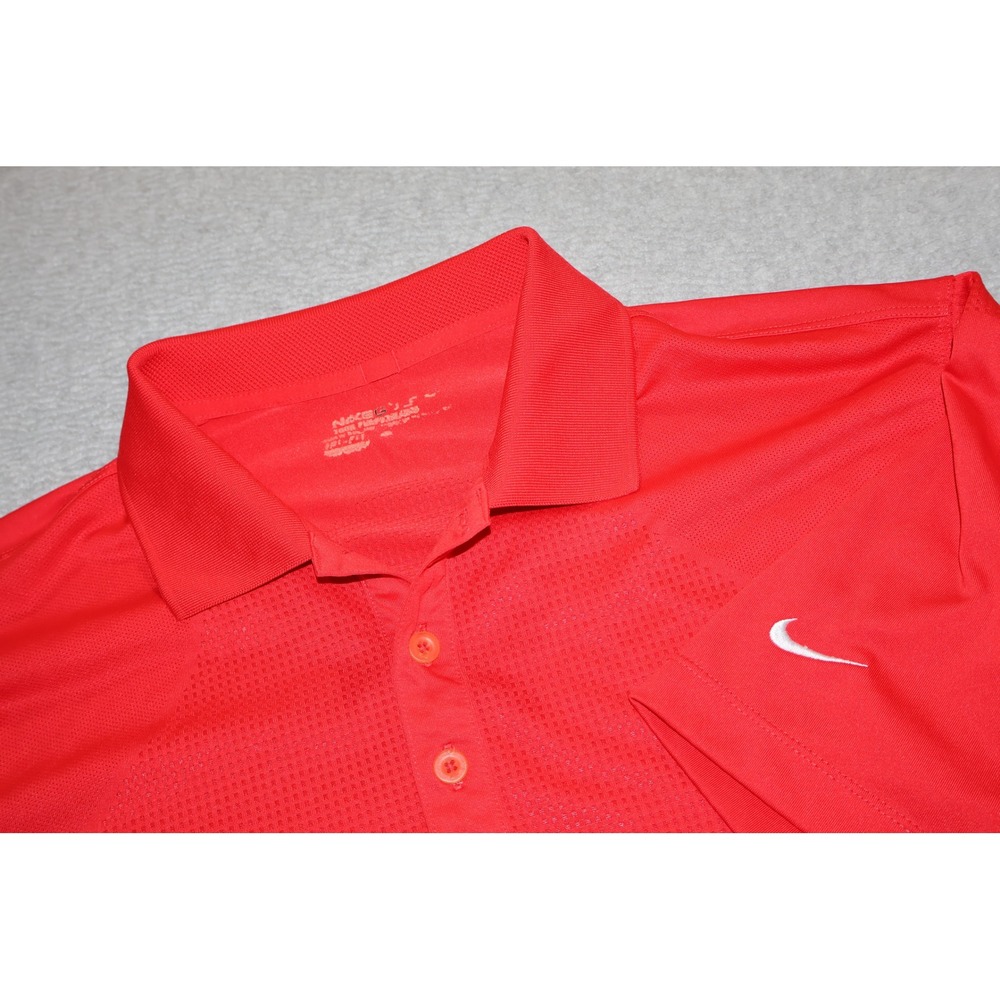 Nike Golf Polo Men Large Pink Dri-Fit Tour Performance Short Sleeve Polyester